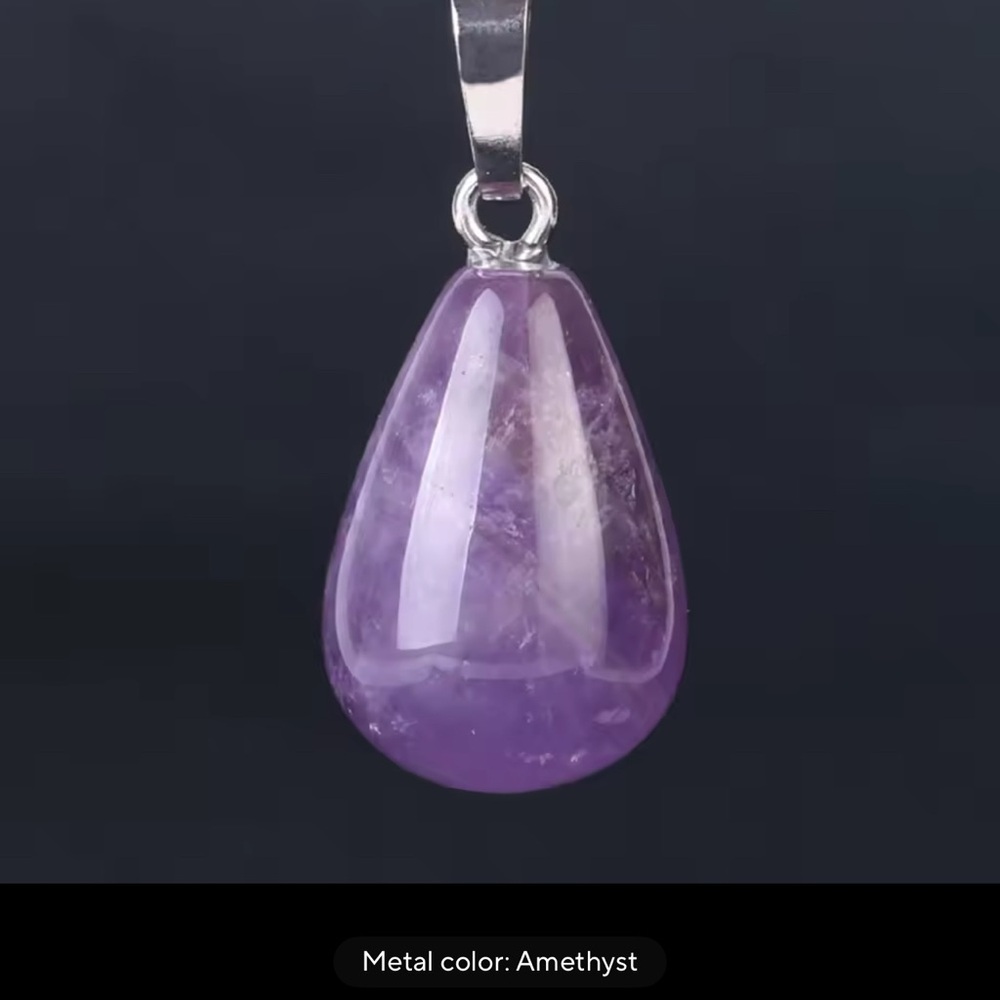 Amethyst Teardrop Pendant Necklace
